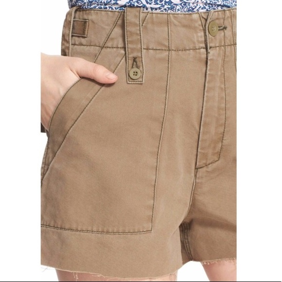 Free People Green Gunner High Rise Twill Short - Picture 3 of 5